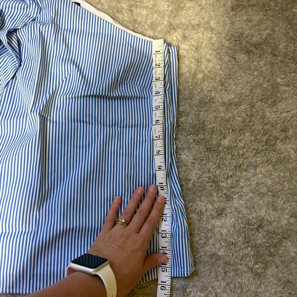 Banana Republic Blue and White Striped One-Shoulder Top - Picture 12 of 12